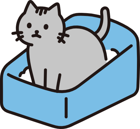 トイレで用を足す猫