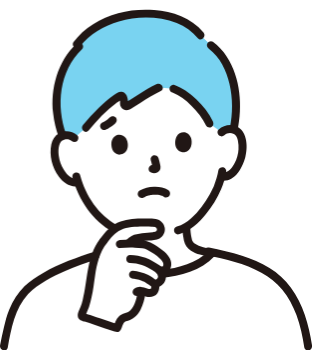 顎に手を当て、悩んだ表情の男性