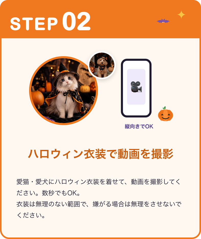 STEP02：ハロウィン衣装で動画を撮影